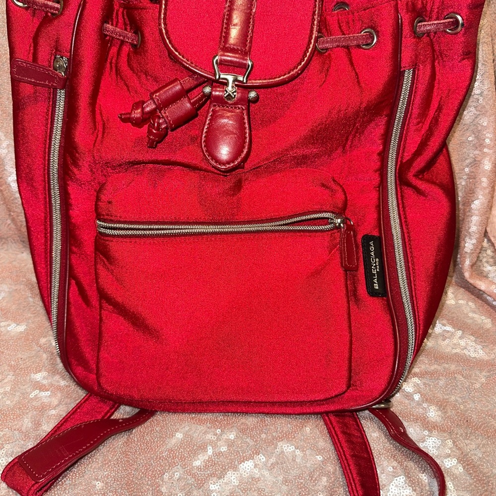 Balenciaga Red Backpack